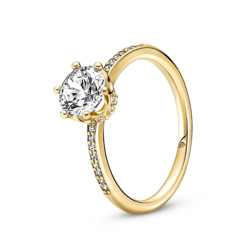  Anello solitario con corona scintillante trasparente_voghion.com