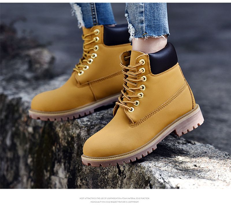 Hot selling couple yellow boots with cotton insulation for men's outdoor women's Martins_voghion.com
