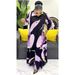 New Style Pleated Printed Trumpet Sleeve Ruffled Temperament Plus Size Women's Cardigan Dress_voghion.com