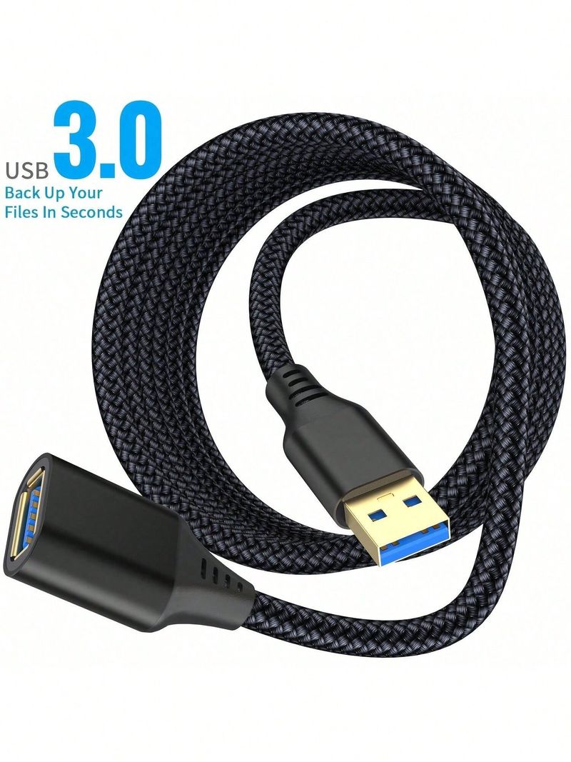 1 adet Dayanıklı Naylon Örgülü USB 3.0 Uzatma Kablosu, 3.3FT, Tip A Erkekten Dişiye, 5Gbps Yüksek Hızlı_voghion.com