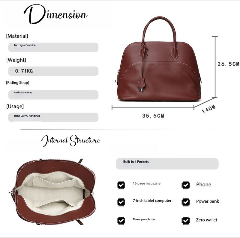 Sac à main vintage en cuir de vachette – Design élégant pour le travail, les voyages et le quotidien_voghion.com