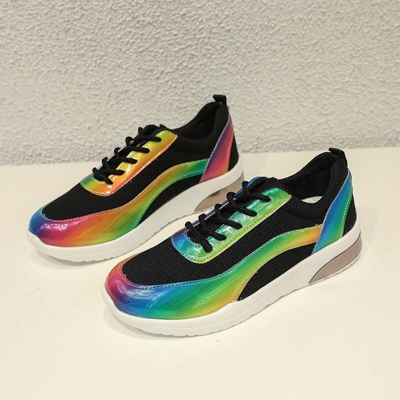 SHLIANG Nouvelles baskets de course colorées pour femmes Mode femmes vulcanisées chaussures à plateforme légères pour femmes Zapatillas De_voghion.com