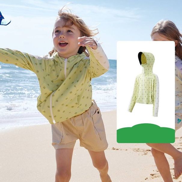 Felpa con cappuccio per bambini con protezione solare UPF 50+ - Rashguard leggero a maniche lunghe per ragazzi e ragazze, maglietta da bagno traspirante anti-UV per spiaggia e giochi all'aperto_voghion.com