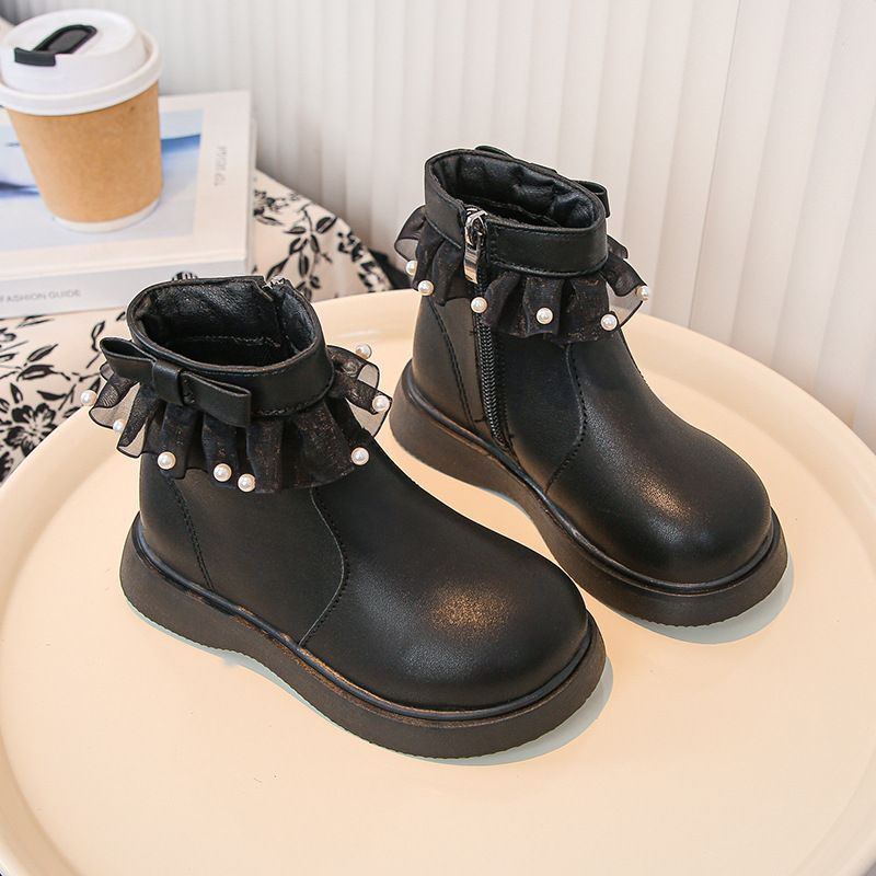 Mädchen süße kurze 2024 Herbst Winter neue vielseitige und stilvolle einzelne Kinder weiche Sohlen Martin Stiefel, kleine Mädchen_voghion.com