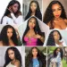24 Inch Water Wave V Part Wig Peruvian Full Machine Wigs For Black Women 100% Human Hair Natural Black Color_voghion.com