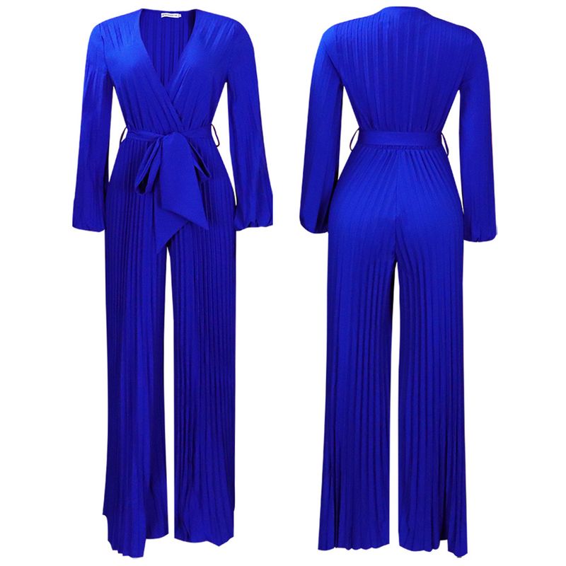 Abbigliamento femminile con scollo a V, spalline sexy pieghettate, gamba larga, taglia grande_voghion.com