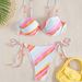 Damen-Bikini-Set mit Farbverlauf und Regenbogen-Print – Zweiteiliger Badeanzug mit Stahlträgern für Strand und Pool | Süße Sommerbademode_voghion.com