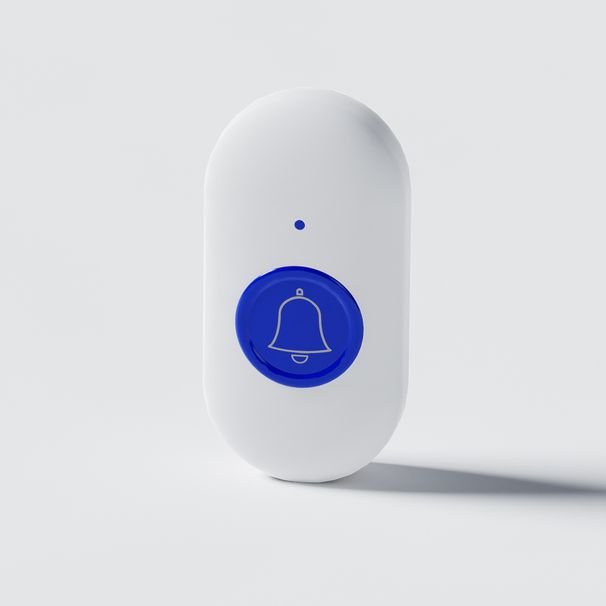 Campanello wireless con 58 suoni, LED lampeggianti colorati e avviso tramite vibrazione - Alimentato a CC 5 V, ideale per la casa e l'assistenza agli anziani (opzioni pulsante rosso/blu)_voghion.com