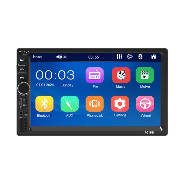 7018 viena doka automašīna MP5 atskaņotājs automašīna Bluetooth MP4 MP5 viss vienā mašīnā reversās automašīnas attēls_voghion.com