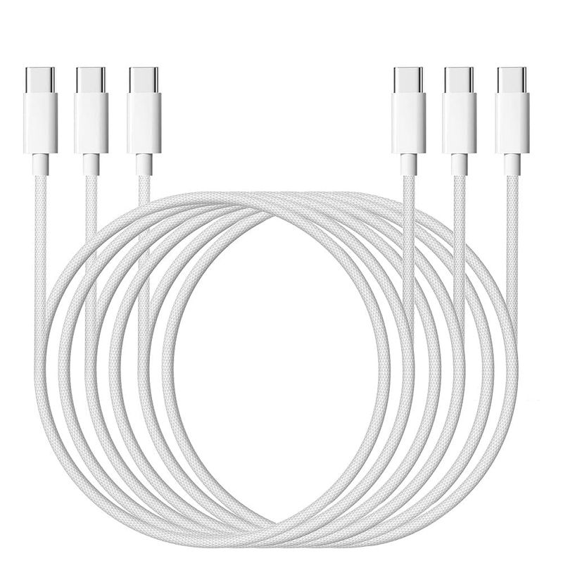 [Apple MFi-Zertifizierung] Auto-Carplay-Kabel-Schnellladekabel, 3-teiliges 6-Fuß-60-W-A-auf-USB-C-Nylon-geflochtenes Bildschirmdatenkabel_voghion.com