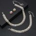 Damen-Schmuckset, modisches Schmuckset mit Halskette und Ohrringen und Armband aus Strasssteinen für die Braut_voghion.com