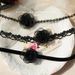 Collar de cadena corta con diseño de flor de terciopelo negro, estilo otoño-invierno, con diseño de hada y versátil correa para el cuello._voghion.com