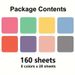 Vibrant Colorful Square Sticky Notes - 8 Assorted Colors, 160 Sheets, Semi-Transparent & Waterproof PET Material For Office, School, And Home Use_voghion.com
