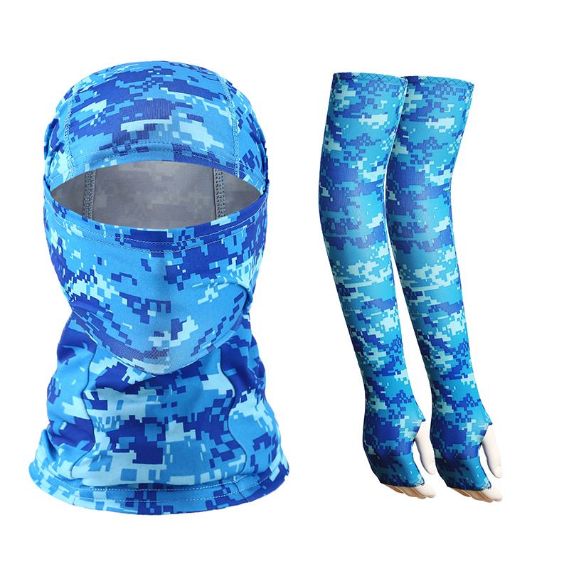Cycling Face Mask Outdoor Chief Mask Tactical Flying Tiger Cap + Cycling Ice Silk Sunscreen Sleeve Combination_voghion.com