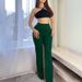 Women's Slim Bell-Bottoms Trousers Trendy Spring Autumn Pants Office Lady Solid Color Flared Trousers_voghion.com