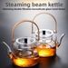 Glass Tea Kettle With Bamboo Handle – Stovetop & Electric Steam Brewer – Heat-Resistant Borosilicate Pot For Tea & Hot Water (Hammered/Smooth Style)_voghion.com