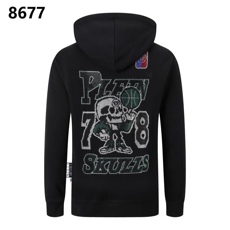 Philip Pulan Street Fashion Hot Diamond Skull Sweat à capuche PP Manteau pour homme_voghion.com