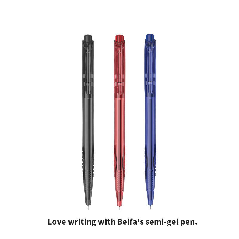 Stylos à encre gel à pression simple, 0,5 mm, tête de stylo ST, écriture fluide, noir, bleu, stylo de bureau, papeterie pour étudiants_voghion.com