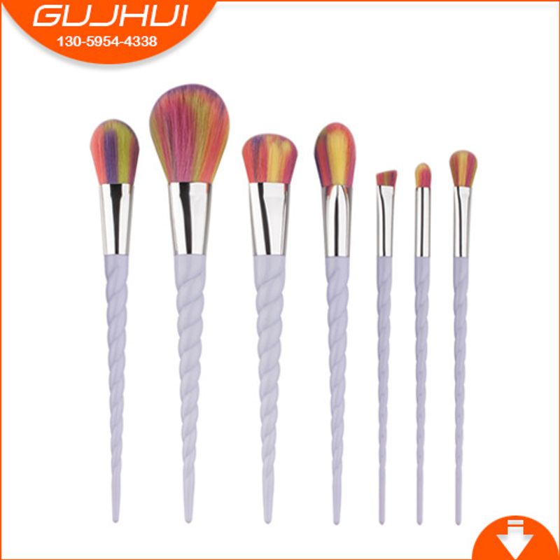 Pennelli per trucco da 7 pezzi, filo, manico bianco, nuova spirale, strumenti di bellezza, set di pennelli per trucco GUJHUI_voghion.com