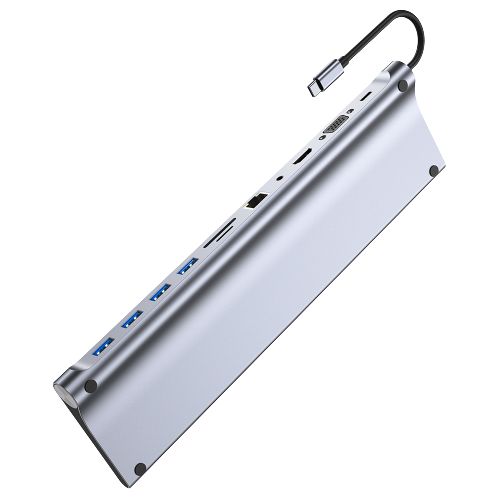 para Macbook Docking Station 11 em 1 HUB Adaptador Tipo-c para VGA USB3.0 4KHD 100WPD 100Mbps Rj45 Áudio para Matebook Laptop Splitter_voghion.com