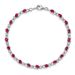 Sterling Silver Rhodium-plated Composite Ruby And Diamond Bracelet_voghion.com