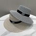 Hat Women's Spring And Summer Top Hat Seaside Sunscreen Beach Hat Vacation Leisure Hollow Flat Top Straw Hat_voghion.com