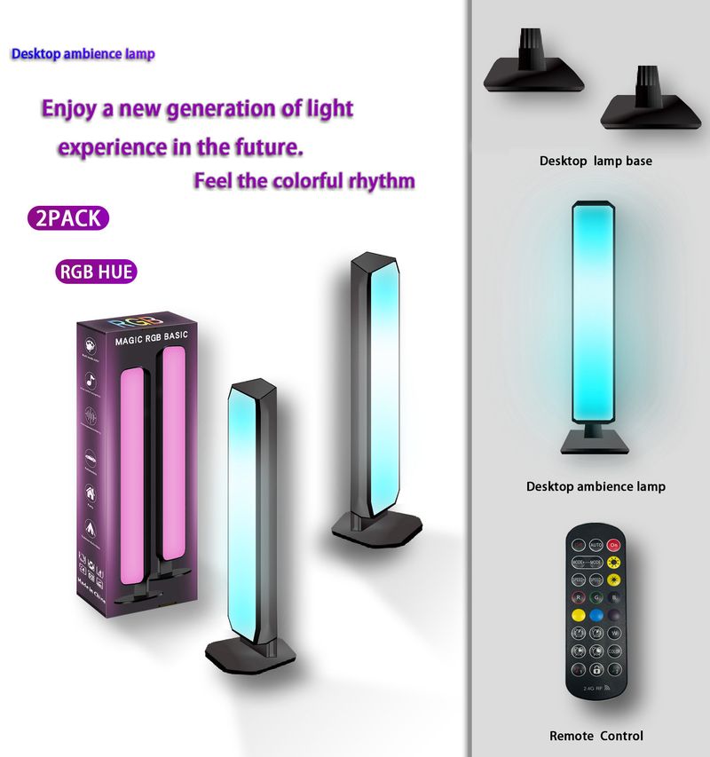 Smart RGB Gaming Atmosphere TV Game Computer Desktop Decoration Desk Lamp Tuya App Remote Control Car Music Rhythm Light_voghion.com