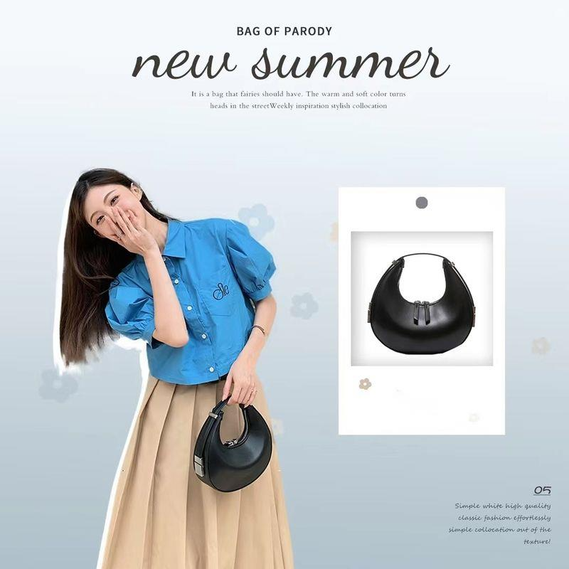 Crescent Damen Neue Frühjahr/Sommer Kleine Handtasche Einzelne Schulter Unterarm Mond Tasche_voghion.com