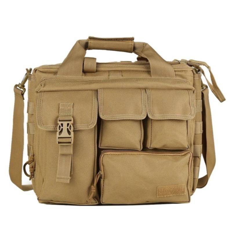 brun bærbar treningsfelt CS taktisk magasin pistol messenger bag_voghion.com