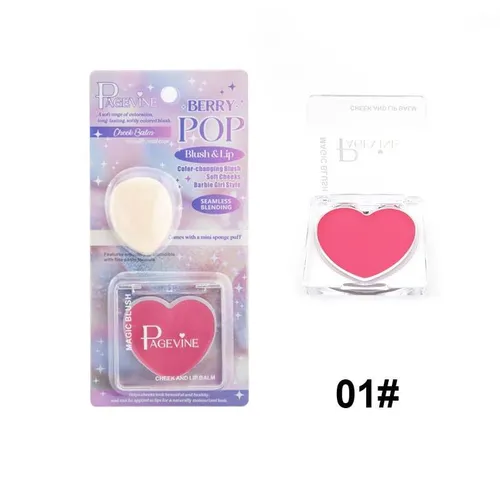 Herzförmiges Creme-Rouge für Lippen und Wangen, natürliches Highlighter-Make-up mit Schwamm_voghion.com