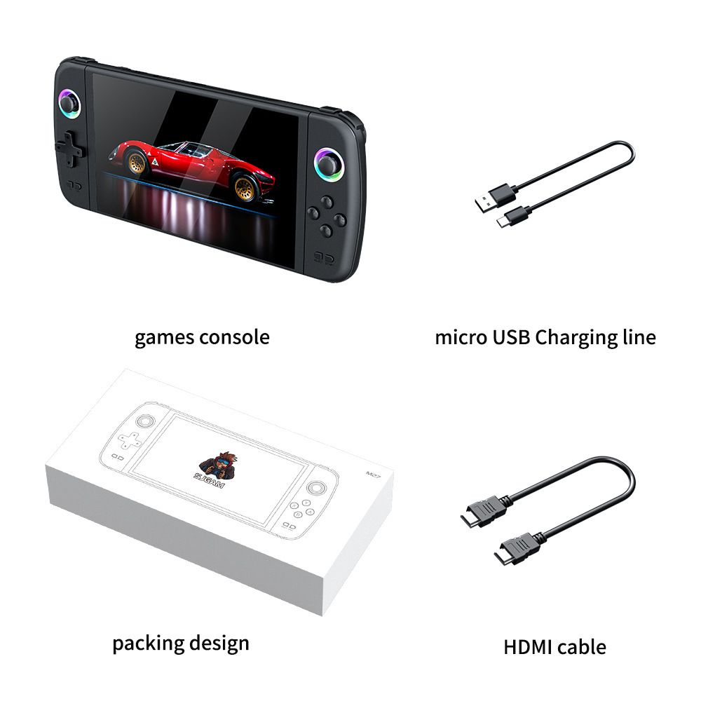 Console di gioco portatile M27 con HDMI, controller wireless, 64 GB/128 GB di spazio di archiviazione, sistema operativo Android per giochi retrò e TV_voghion.com