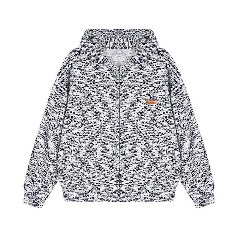 Vêtements pour femmes cardigan à capuche coloré marque tendance street cleanfit pull_voghion.com