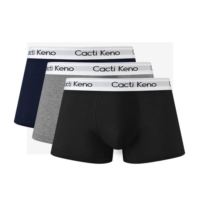 Cuecas boxer masculinas de cintura média, respiráveis, antibacterianas, tamanho grande, caixa de presente_voghion.com