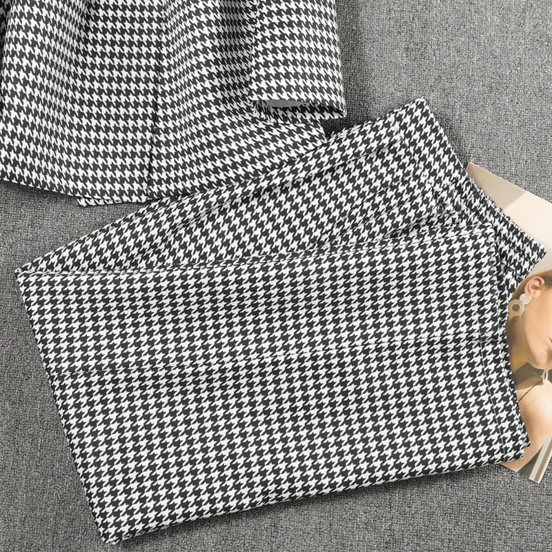 Elegante blazer da donna primaverile doppiopetto grigio giacca da abito slim fit casual da ufficio cappotto alla moda vestibilità ampia in poliestere elasticizzato_voghion.com
