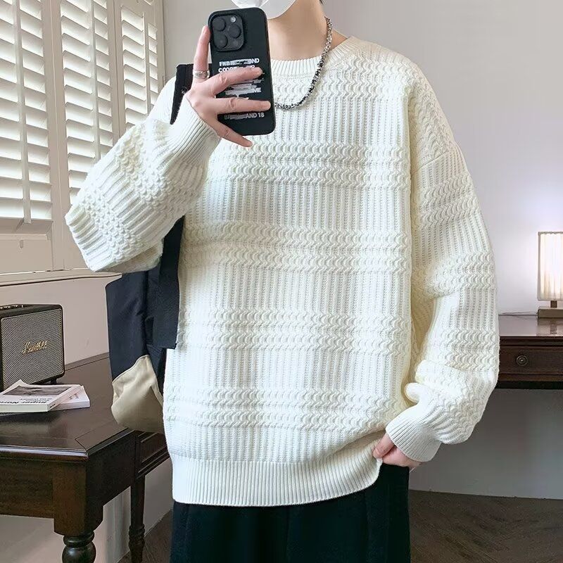 Casual sweater men's student autumn and winter handsome loose and versatile trend knitted sweater_voghion.com