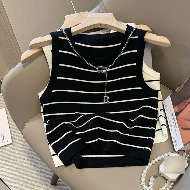 Women's Vest Tank Tops Sexy Stripe_voghion.com