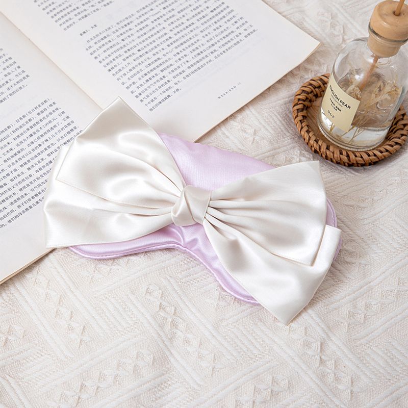 Cute Bow Knot Silk Eye Mask Breathable Light Blocking Face Washing Headband Dual Use Sleeping Eye Mask_voghion.com