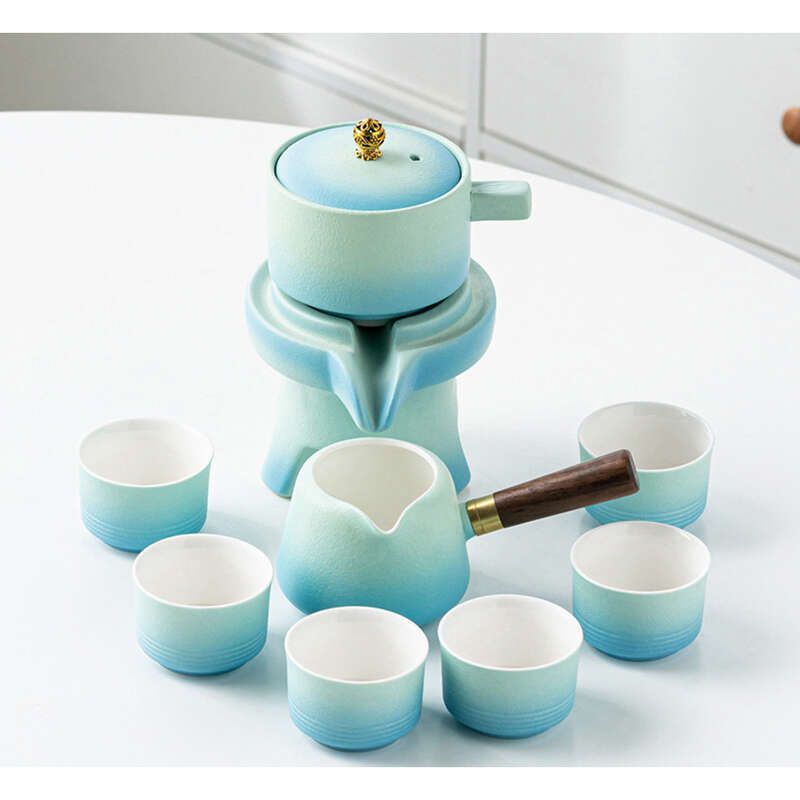 2025 New Kung Fu Automatic Tea Set Lazy Anti Scalding Stone Grinding Home Ceramic Teapot Drinking Teacup_voghion.com