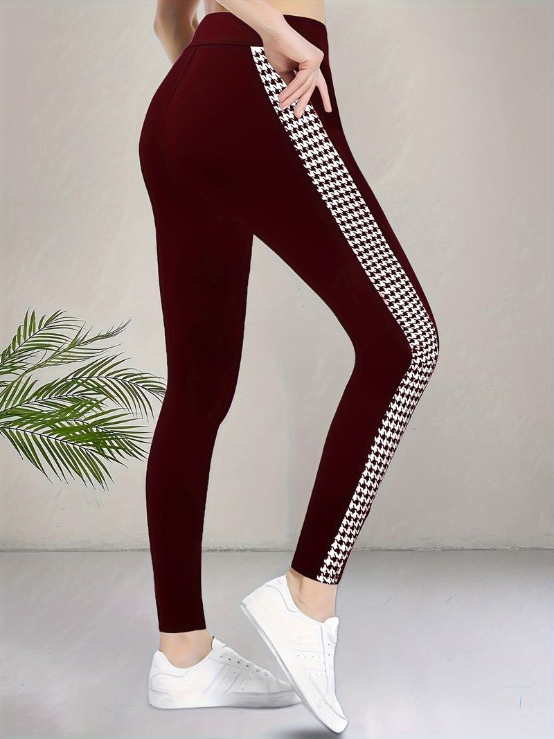 Dameskleding zomer hoge taille strakke bedrukte been split casual broek broek een stuk drop shipping_voghion.com