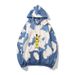 Men's wear tie dye printed hoodie plus fleece hip hop hoodie_voghion.com