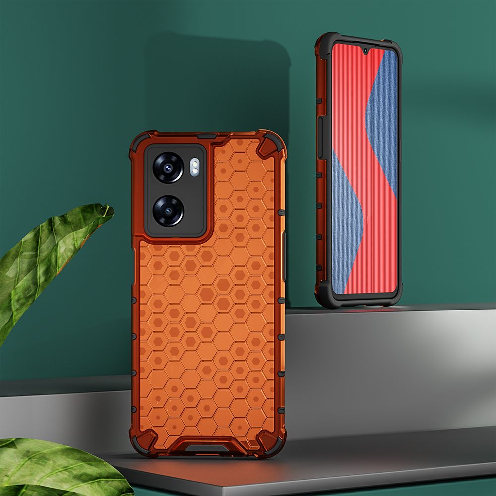 KEYSION põrutuskindel soomusümbris OPPO A77 5G silikoon+arvuti läbipaistva kärgstruktuuriga telefoni tagakaas jaoks Realme Narzo 50 5G _voghion.com