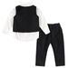 Mother & Kids Cross-border children's clothing children's vest bow tie long-sleeved shirt suspenders trousers three-piece suit boy's evening dress_voghion.com
