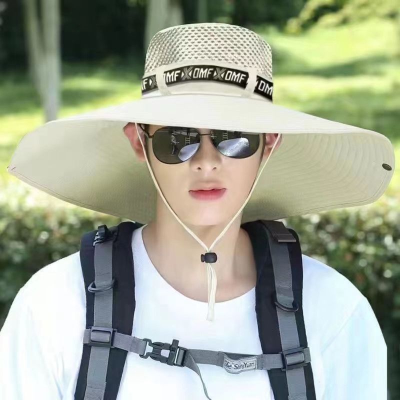 Hot Sale 15CM Wide Brim Fisherman Outdoor Sports Hiking Fishing Anti-UV Sun Quick Drying Protect Neck Beach Cap Bucket Hat_voghion.com