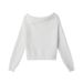 Women's Off-Shoulder Mohair Sweater Winter Knit Top Soft Cropped Pullover With Letter Embroidery_voghion.com
