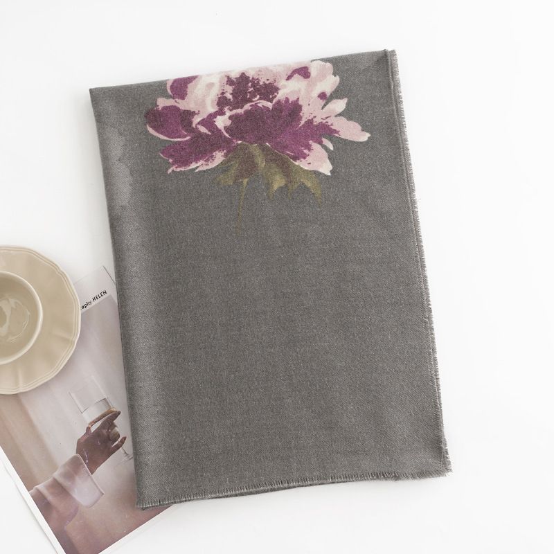 Retro Ethnic Style Scarf Women's Winter Imitation Cashmere Scarf Warm Floral Shawl Cold-proof Neck_voghion.com