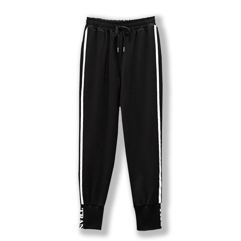 Women's Clothing Letter Printed Sweatshirt Casual Sports Trousers Two Piece Set Late Autumn Style Slightly Fat Mm_voghion.com