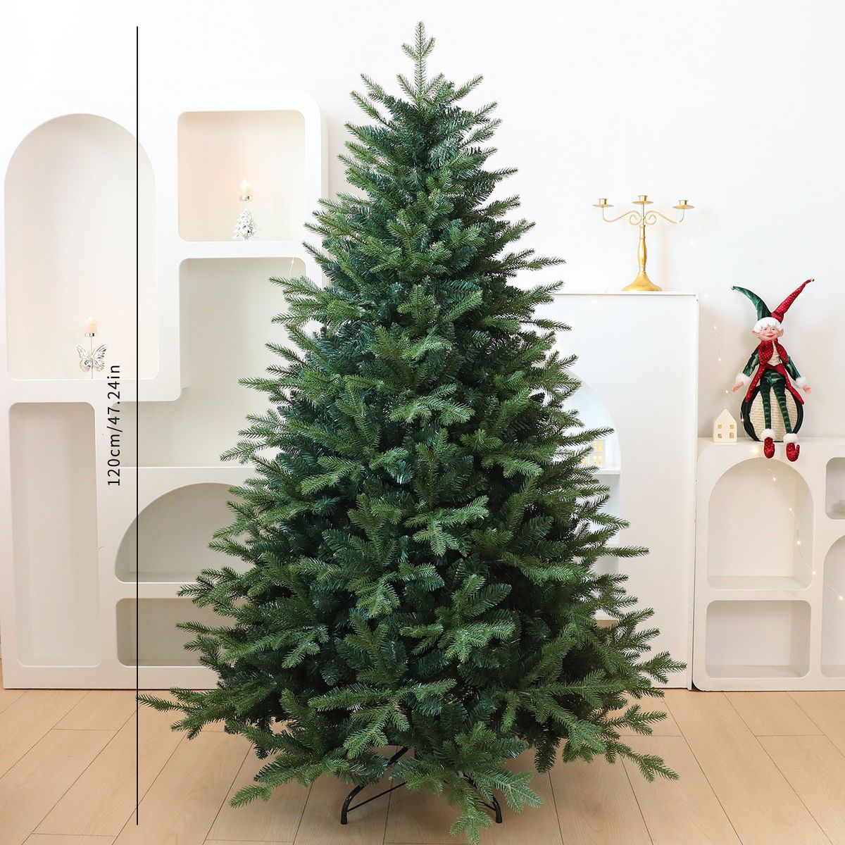 Premium PE+PVC Artificial Christmas Tree, Flocked Snow Effect Holiday Decor For Hotels, Malls & Event Displays_voghion.com