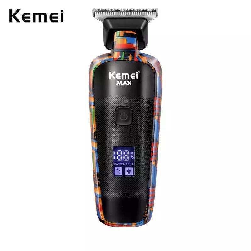 Kemei KM-MAX5090 Electric Clippers Rechargeable Hair Trimmer Printing Graffiti Razor Type-C USB charging Barber_voghion.com