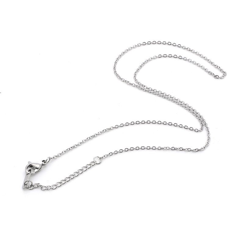 Collana da donna in acciaio inossidabile con accessori dritti e catena a croce sottile in titanio e acciaio inossidabile_voghion.com
