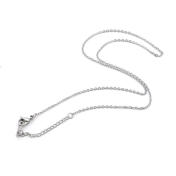 Collana da donna in acciaio inossidabile con accessori dritti e catena a croce sottile in titanio e acciaio inossidabile_voghion.com